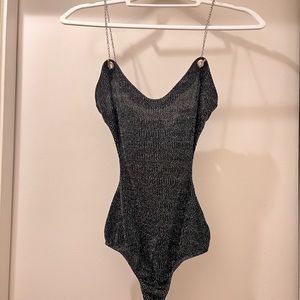 Superdown Gunmetal Silver Bodysuit